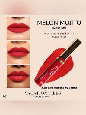 LipSense HydraMatte Liquid Lipstick - Melon Mojito Orange-Red